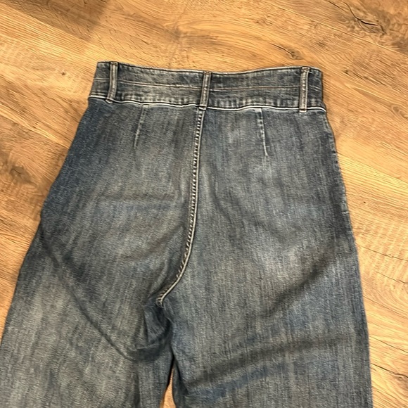 EXPRESS Wide Leg Super High Rise Baggy blue Jeans women Size 12R Regular stretch - Picture 10 of 16